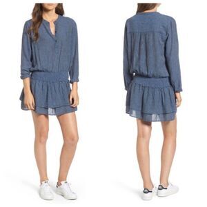 Rails Juliette Salem Stripe Linen blend mini dress sz small drop waist